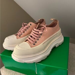 Alexander McQueen Pink and Cream Sneakers